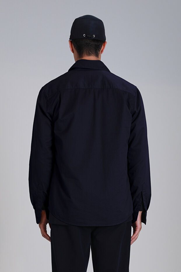 Lara Erkek Basic Gömlek Slim Fit Lacivert - 6