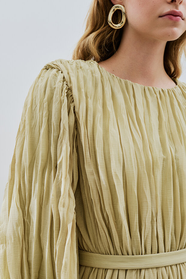 PATTERNED CHIFFON KLEID SALB - 5