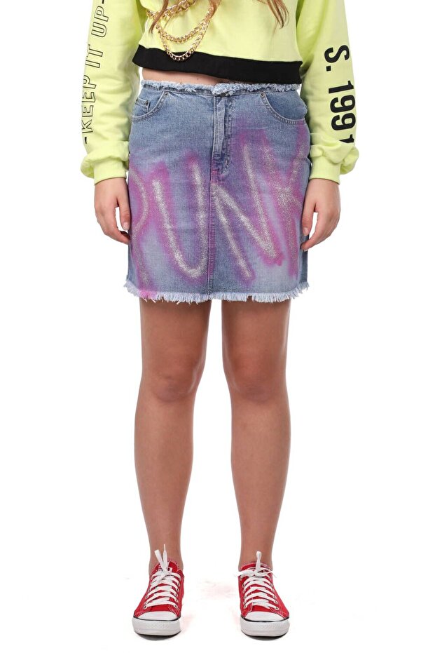 Fusta mini Jean Pink Punk - 2