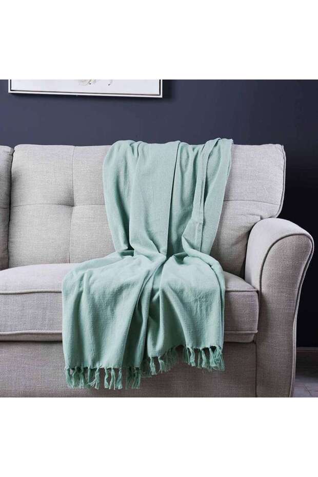 Skyla Knotted Fringed Throw Aquifer 130x170cm