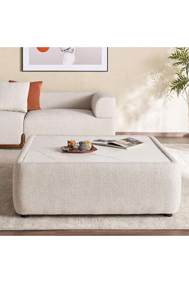 Dragonihide Ottoman- Beige