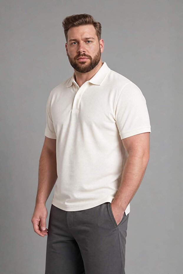 100% Cotton Plus Size Short Sleeve Polo T-Shirt H1650Ax26Sp