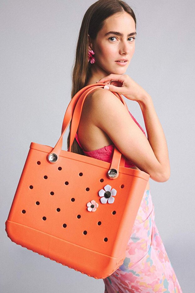 Women's Eva Orange Beach Bag H7506Axns