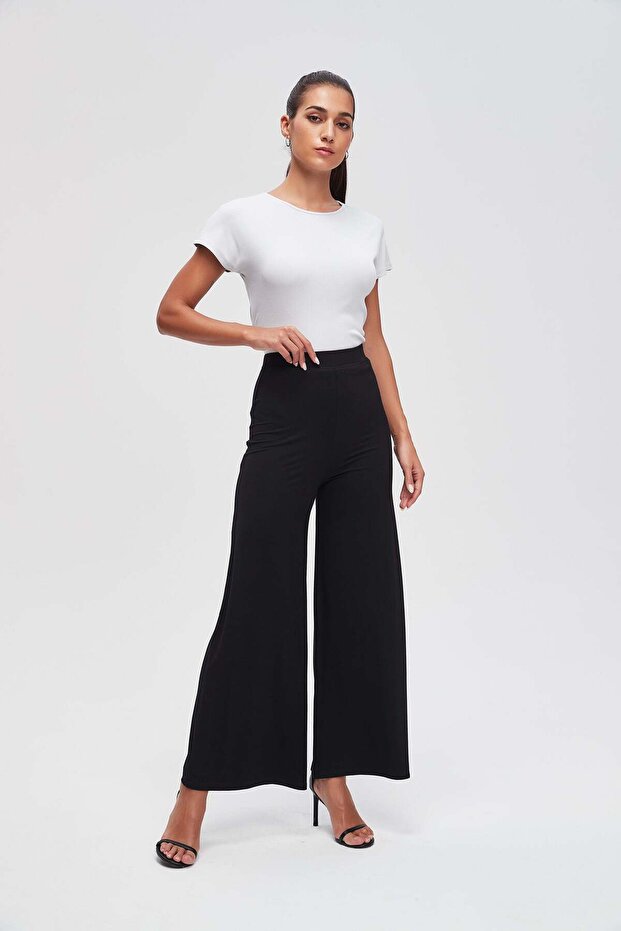 Solid Wide-Leg Pants - 2