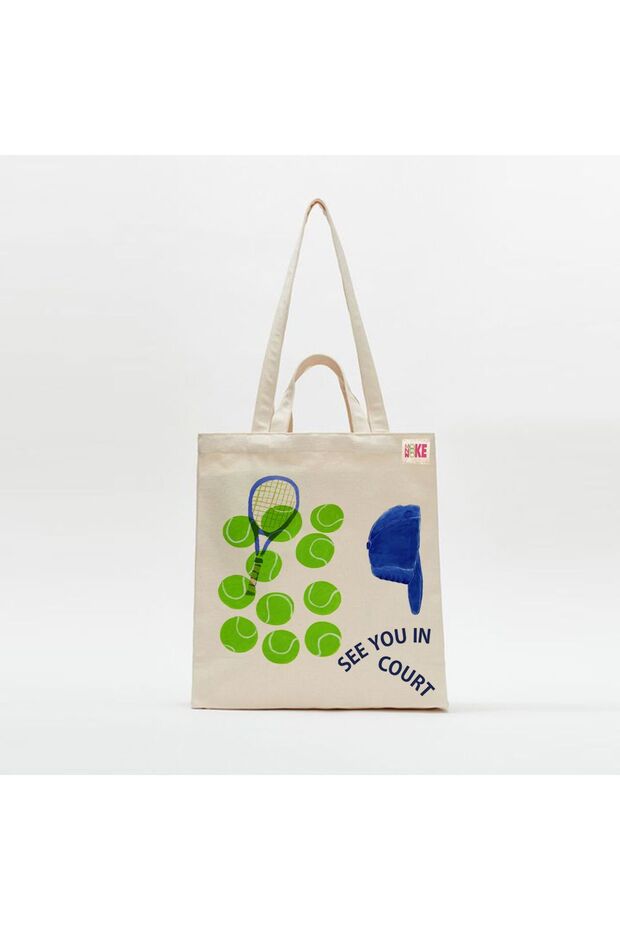 Tennis Pattern Cloth Bag