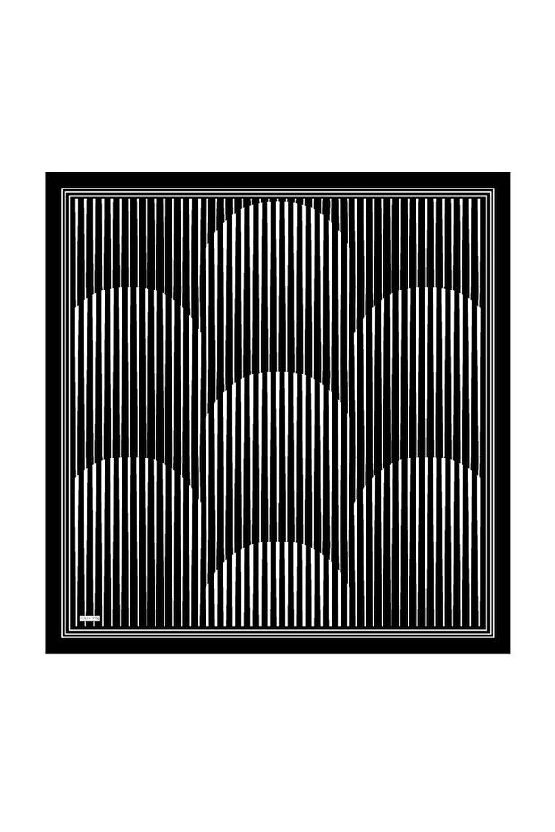 Black Dila Pattern Sura Silk Scarf