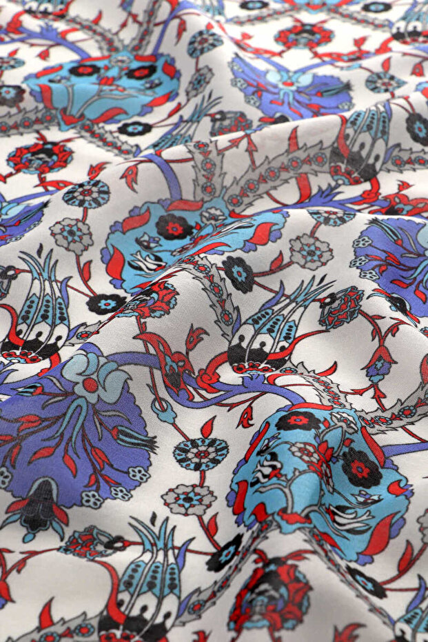 Tulip Patterned Saks Soft Scarf - 3