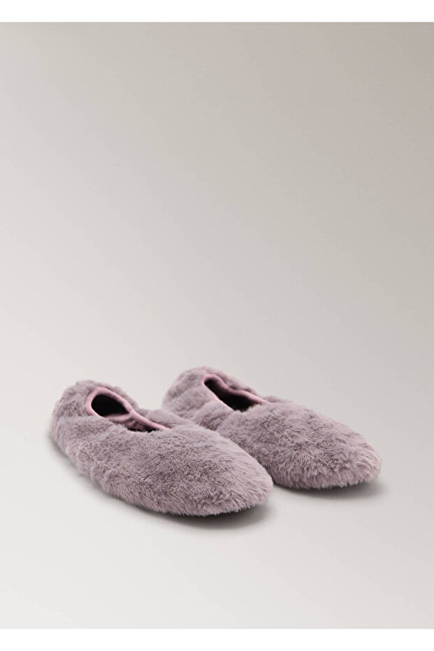 Fur Look Ballerina Shoes