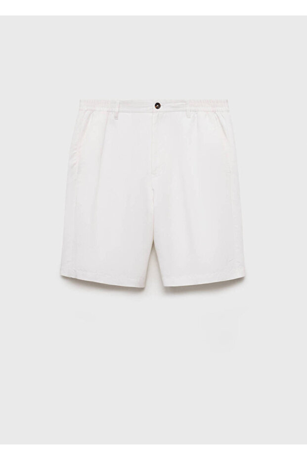 Bermudashorts aus Leinenmischung mit elastischem Bund - 3