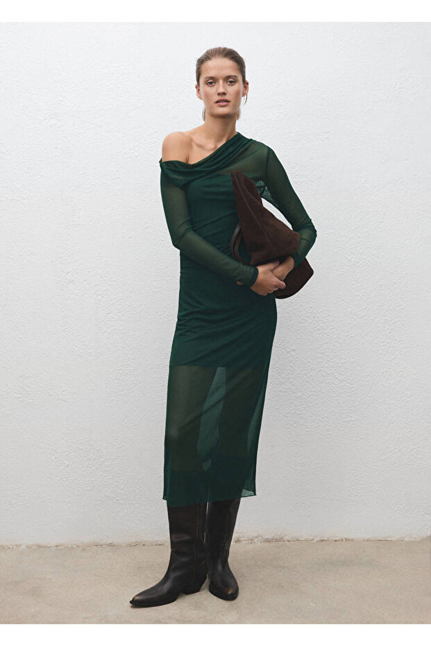 Rochie asimetrică semitransparentă - 2