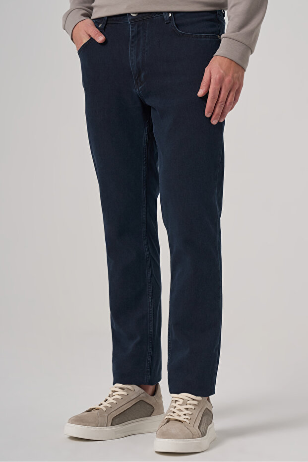 Men's Navy Blue Denim 5 Pocket Slim Fit Jean Jeans