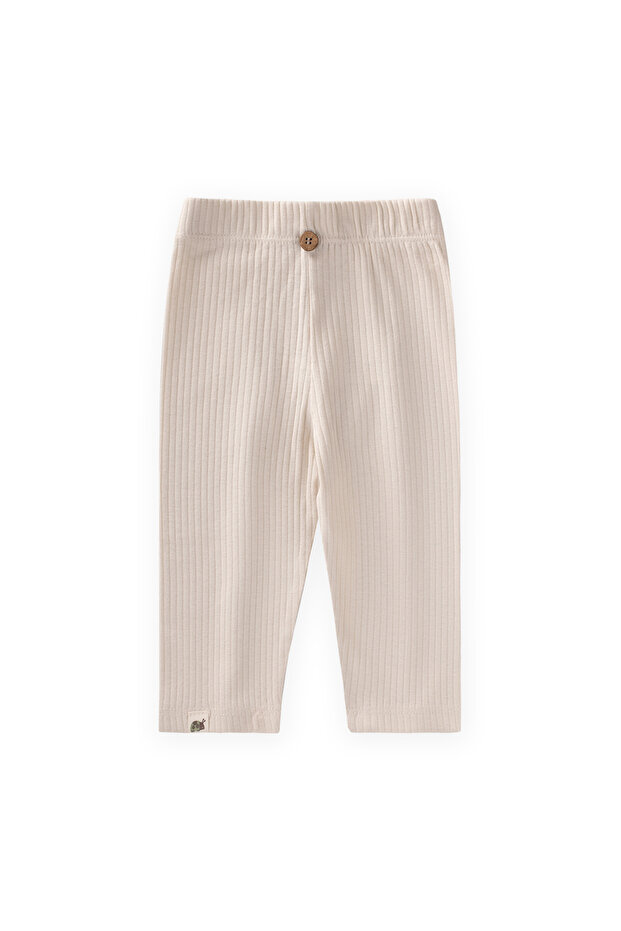 Light Beige Ribbed Leggings - Age 5-10