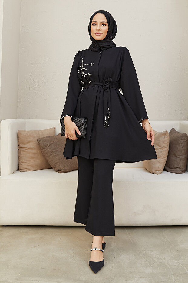 Set Luna Stone Brodat - Negru - 3