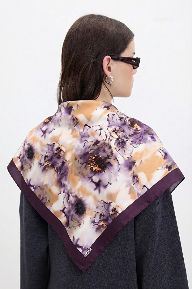 Shadow Flower Patterned Bandana Scarf