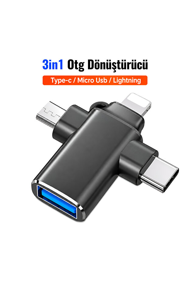 محول OTG 3 في 1، محول USB 3.0 أنثى من النوع C إلى Lightning Micro USB، محول عالي السرعة لنقل البيانات