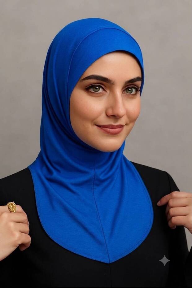 قبعة نينجا بون قماش قابل للتمدد للحجاب الإسلامي مع طوق للرقبة