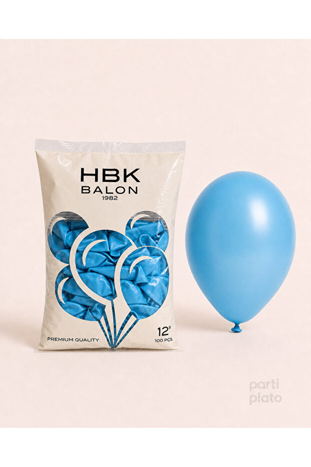 بالون باستيل 12 بوصة HBK بيبي بلو 100 قطعة