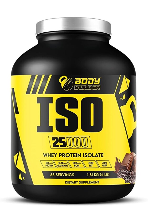 ISO 25000 Isolate Whey Protein Powder (4LB) - 88% OF PROTEIN - Zero Sugar, Carb & Fat - (Gourmet Chocolate, 4 LB)