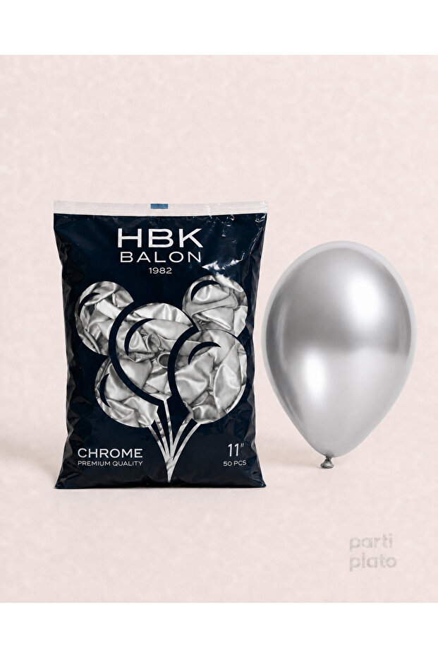 بالون كروم 11 بوصة Hbk فضي (فضي) 50 قطعة