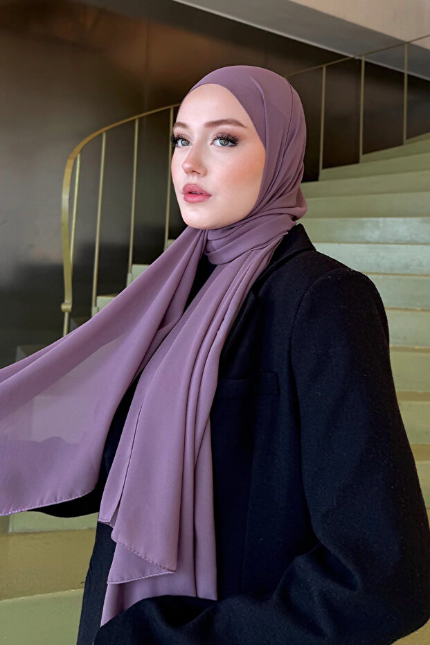 Crepe Chiffon Shawl - Dusty Rose