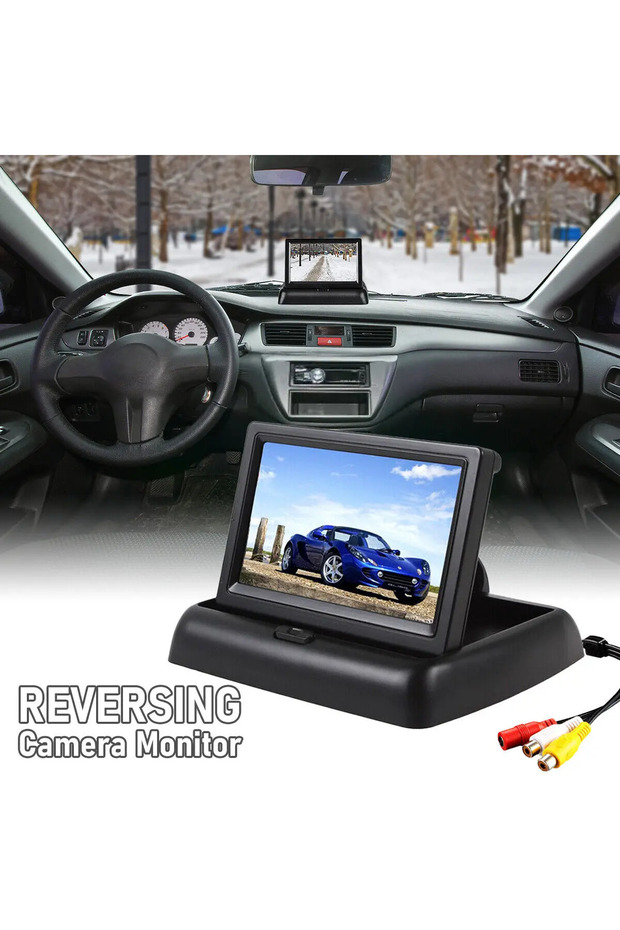 Monitor Only Car Monitor Camera Kit 4.3 inch Foldable Screen TFT LCD Vehicle Rear View Reverse Backu