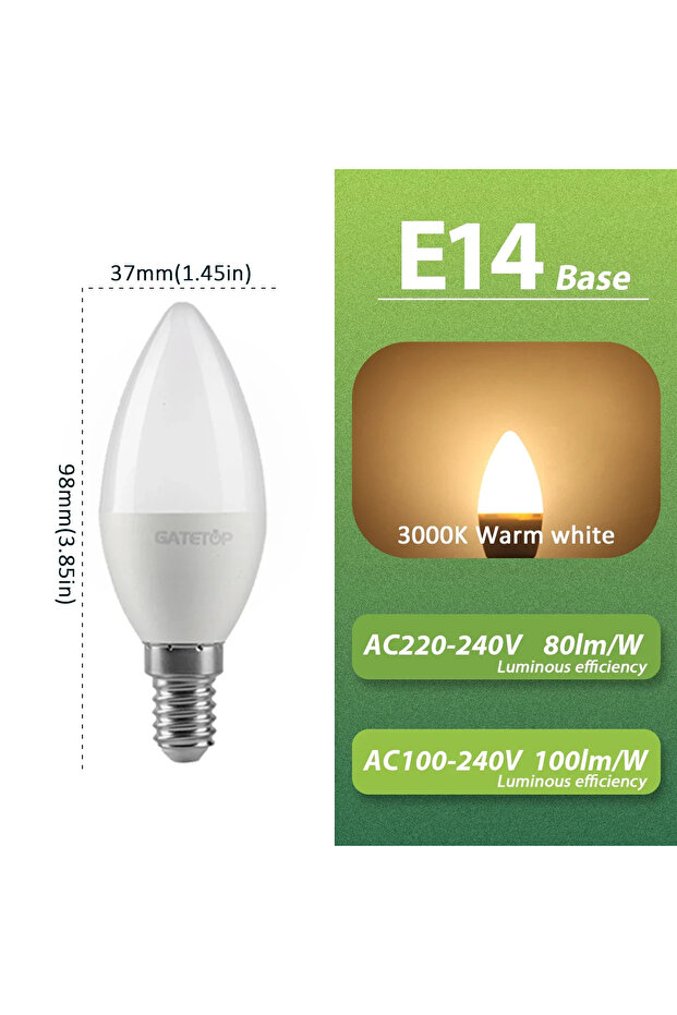 AC220-240V 7W C37 3000K 5-Pack E14 LED Light Bulb 7W G45 C37 AC 220V 110V 120V Eco-Friendly Mini Lam