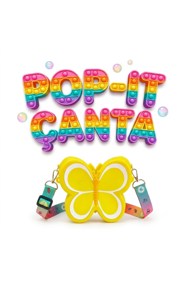 Pop It Detailed Soft Silicone Girls' Bag - Shoulder Bag with Adjustable Strap