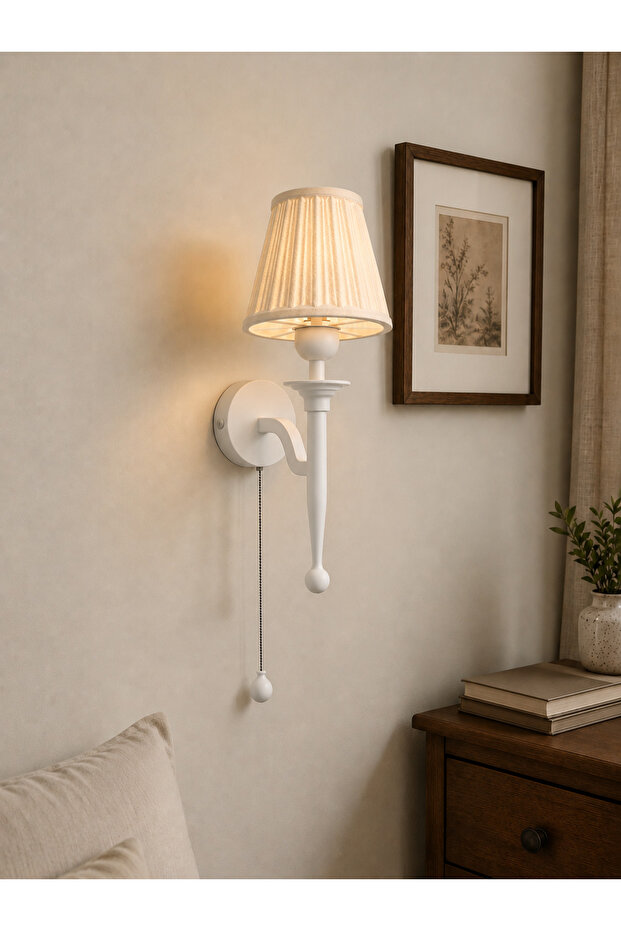 Modern Wall Sconce Chain Switch Decorative Bedside Lighting E27 Compatible