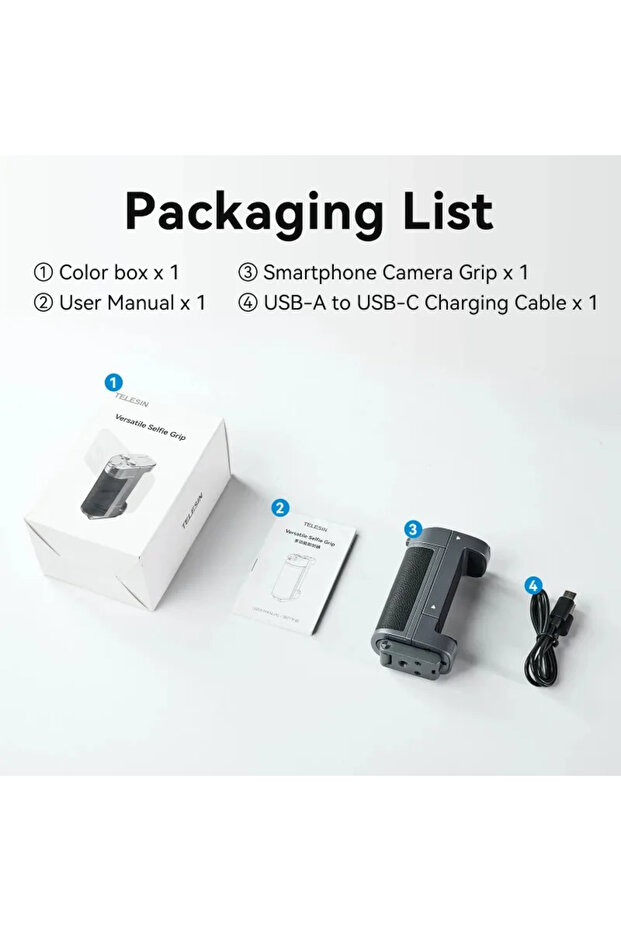 مقبض سيلفي تيليسين متعدد الوظائف للهاتف والكاميرا، حامل هاتف بلوتوث، عصا سيلفي