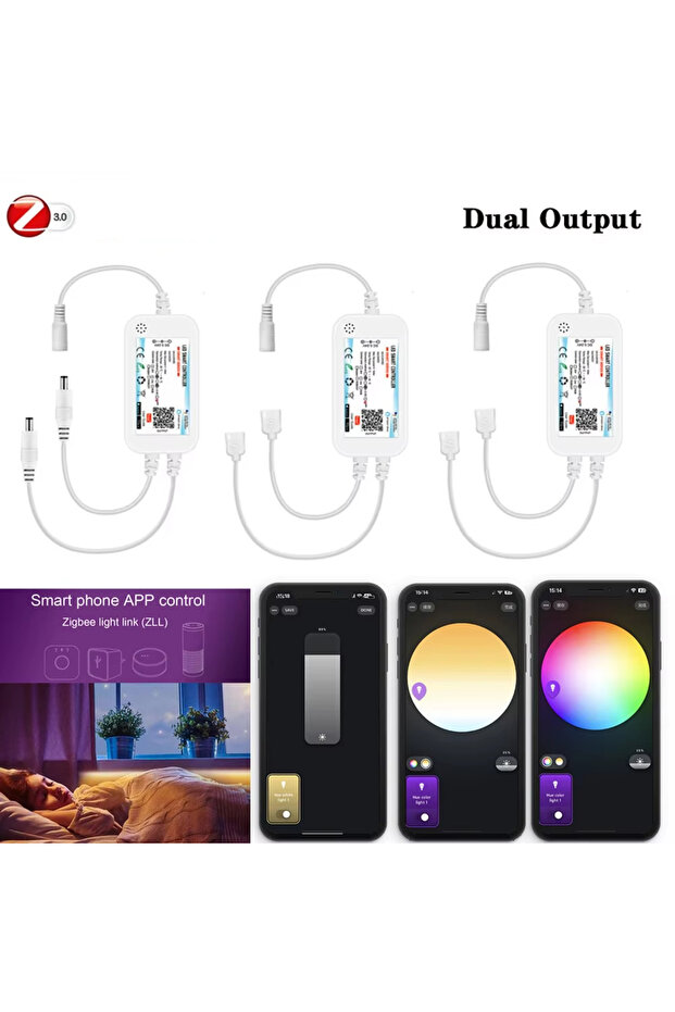 وحدة تحكم التعتيم Zigbee 3.0 وحدة تحكم LED DC5V 12V 24V منفذ مزدوج CCT/RGB/RGBWW/RGBCCT Led Stri