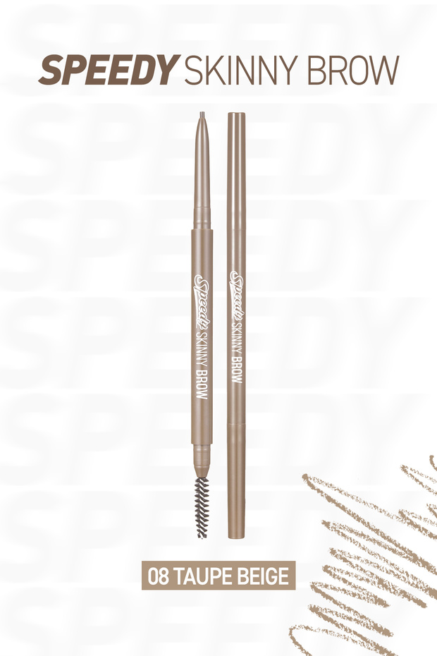Ultra-Fine Tip Natural Looking Eyebrow Pencil Peripera Speedy Skinny Brow (8 Taupe Beige)
