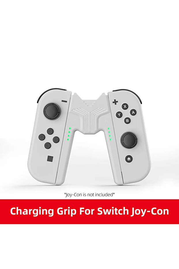 حامل شحن Aolion أبيض لمقبض وحدة تحكم الألعاب Joycon Switch ومحطة الشحن