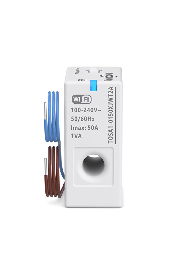 WHITE Tuya Smart WiFi Energy Meter – 1-50A Real-Time Power & Energy Monitoring, Home Assistant Compa
