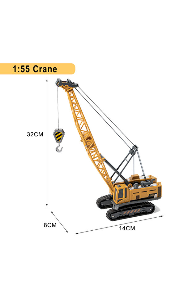 Crane Engineering Diecast Toys for Boys Alloy+Plastic Tractor Excavator Backhoe Crane Bulldozer Kids