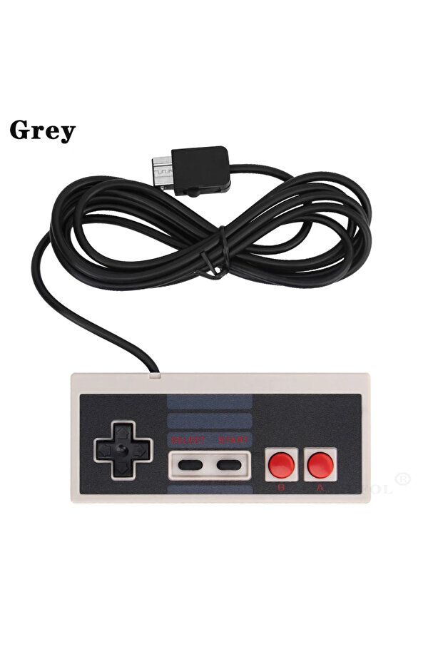 وحدة تحكم ألعاب سلكية رمادية اللون، متوافقة مع جهاز NES Mini Classic Edition، مع خدمة الشحن المباشر.