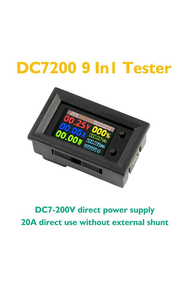 مقياس الطاقة الرقمي DC720 30V، مقياس الفولتية، مقياس التيار، مقياس الواط، مقياس درجة الحرارة، صنع في الصين