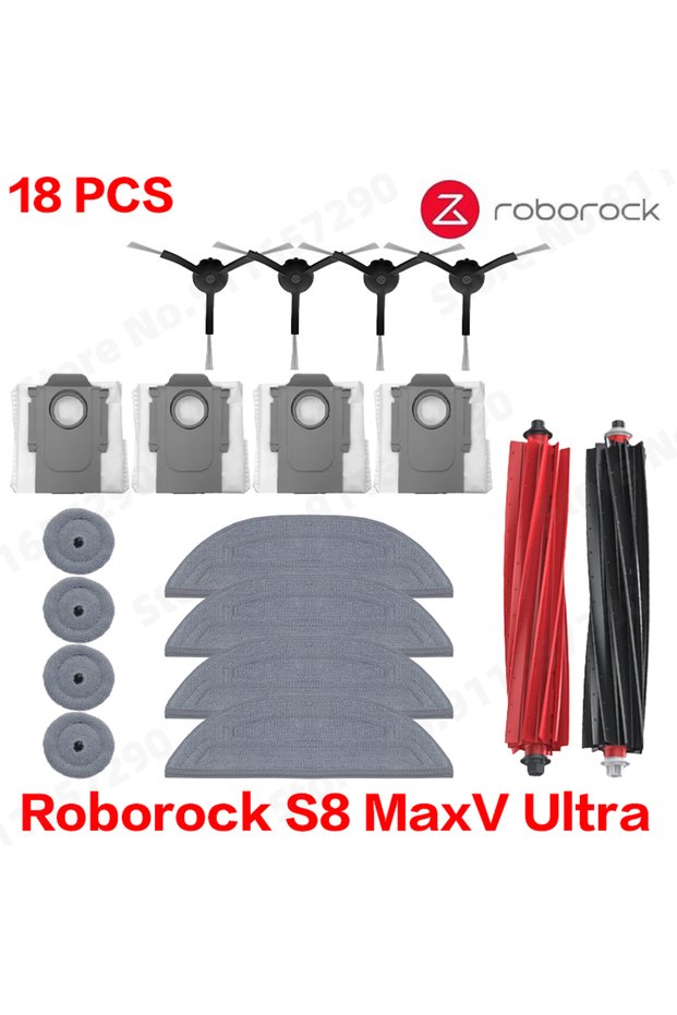 roborock Set 6 Roborock S8 MaxV Ultra Robot Vacuum Cleaner Accessories Mop Cloth Vacuum Bags Side Br