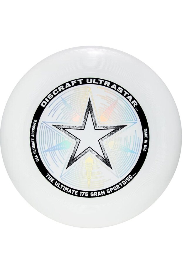 Discraft 175 Gram White Ultrastar Sports Disc - Glows in the Dark - Helograma with the Feature of Glowing in the Dark