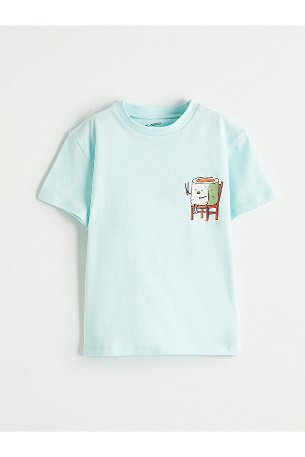 Original Oval Collar Printed Boy's T-Shirt