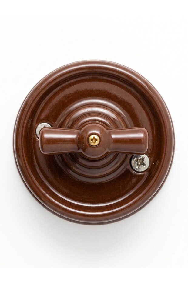 Vintage Ceramic Nostalgic Lamp On/Off Switch - Infinite Loop - Brown