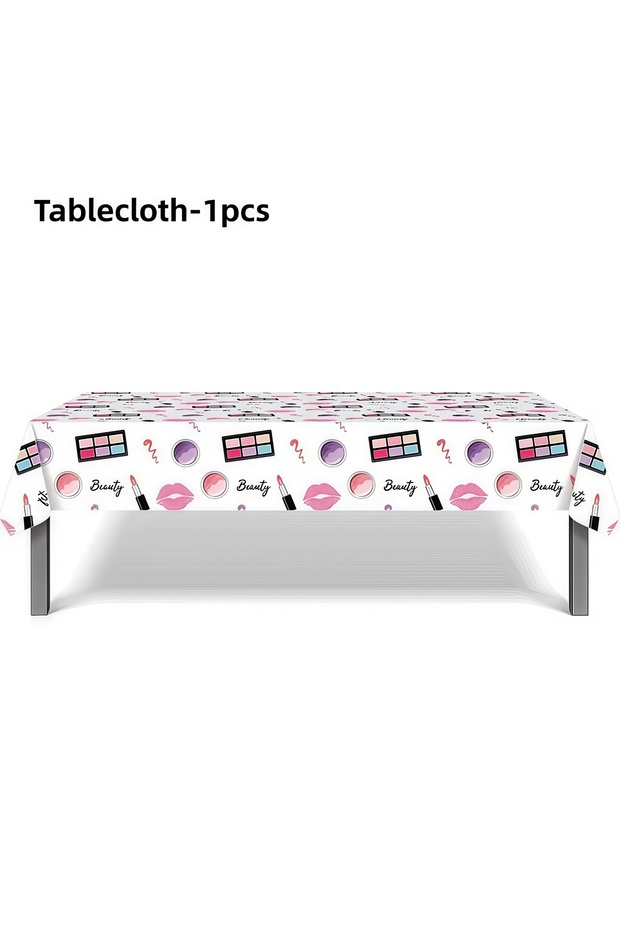 1pcs tablecloth Spa Make up Party Supplies Cosmetic Disposable Plates Tableware Cups Napkins Balloon
