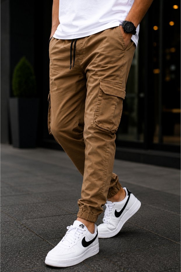 Men's Cotton Quality Cargo Pants with Side Pockets New Season