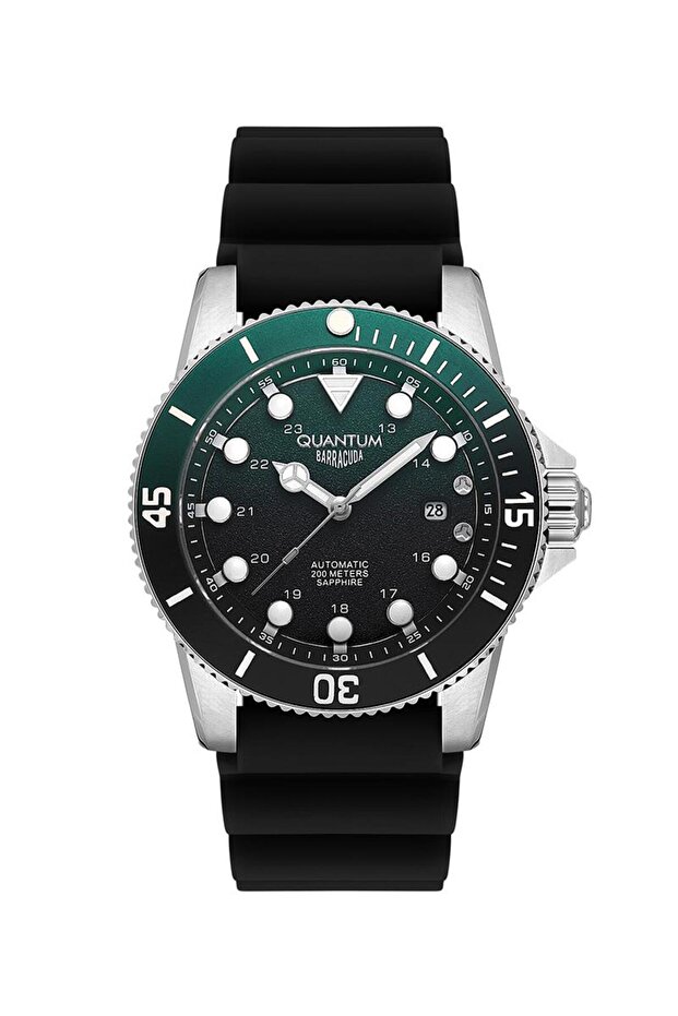QUANTUM BAR1115.371 Men Automatic Display Watch & Silicone Strap Black
