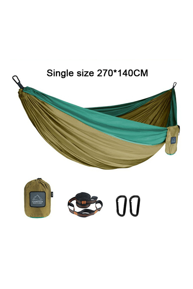 single brown green Portable Nylon Parachute Fabric Single and Double Size Outdoor Camping Hiking Gar