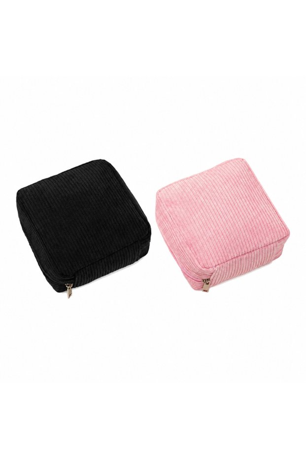 Black-Pink Sanitary Napkins Organizer Bags Women Portable Makeup Lipstick Travel Organizer Bag Multi