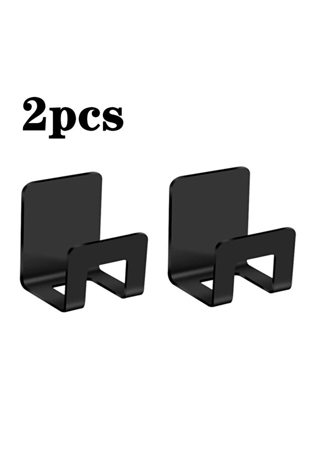 2PC-Black Kitchen Stainless Steel Sponges Racks Self Adhesive Sink Sponges Drain Drying Rack Hook St