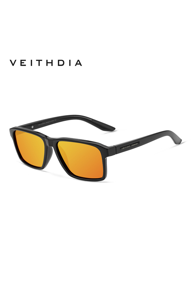 Without Package red mirror VEITHDIA Polarized UV400 Sunglasses Fashion Photochromic Gradient Mirror