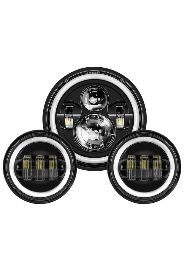 7inch and 4.5inch B 7inch LED Headlight +4.5inch Fog Lights 7"Bracket Mounting Ring Parts for Harley