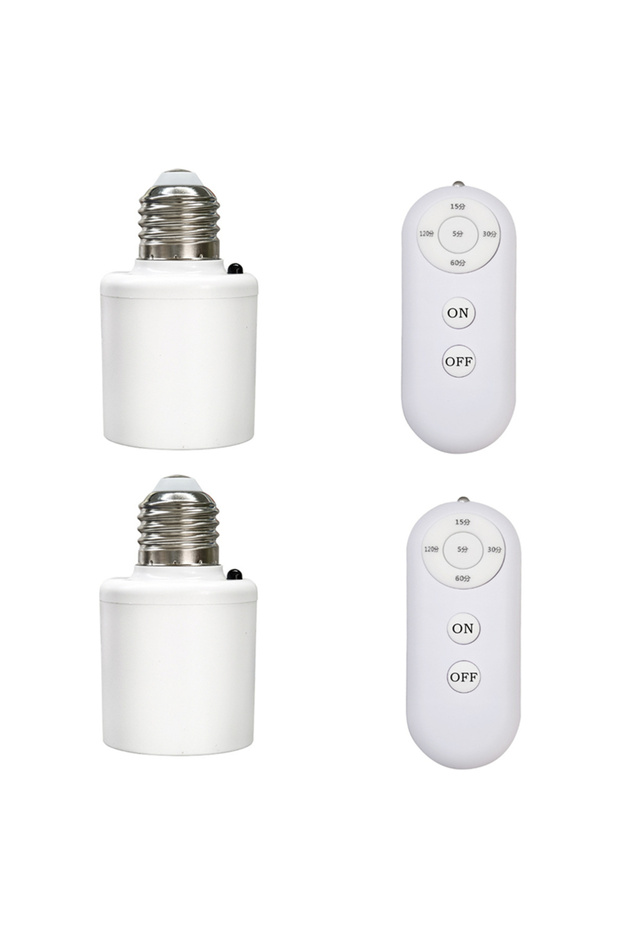 AC85V-265V 2 Base 2 Control Multiple Controls E27 Wireless Remote Control Smart Timer Switch Lamp Ho