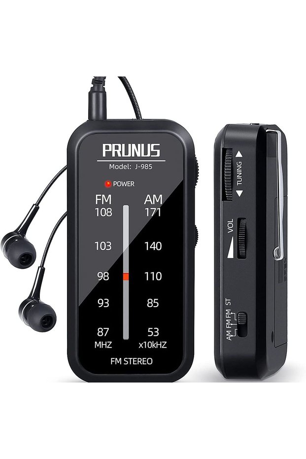 black PRUNUS Pocket Radio Mini walkman AM FM Radio Hand Stereo Portable Radios Portable Music Playe